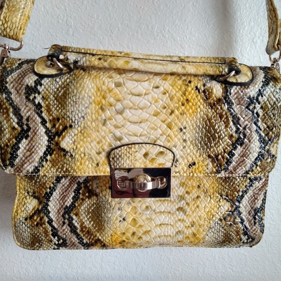 Melie Bianco Handbags - Melie Bianco Yellow Animal Print Bag